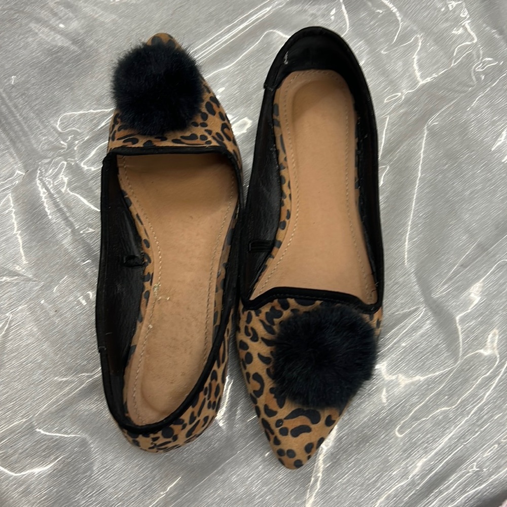 Leopard Point Toe Flats